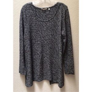 SOFT SURROUNDINGS Tunic Top Dark Gray Long Sleeve Large